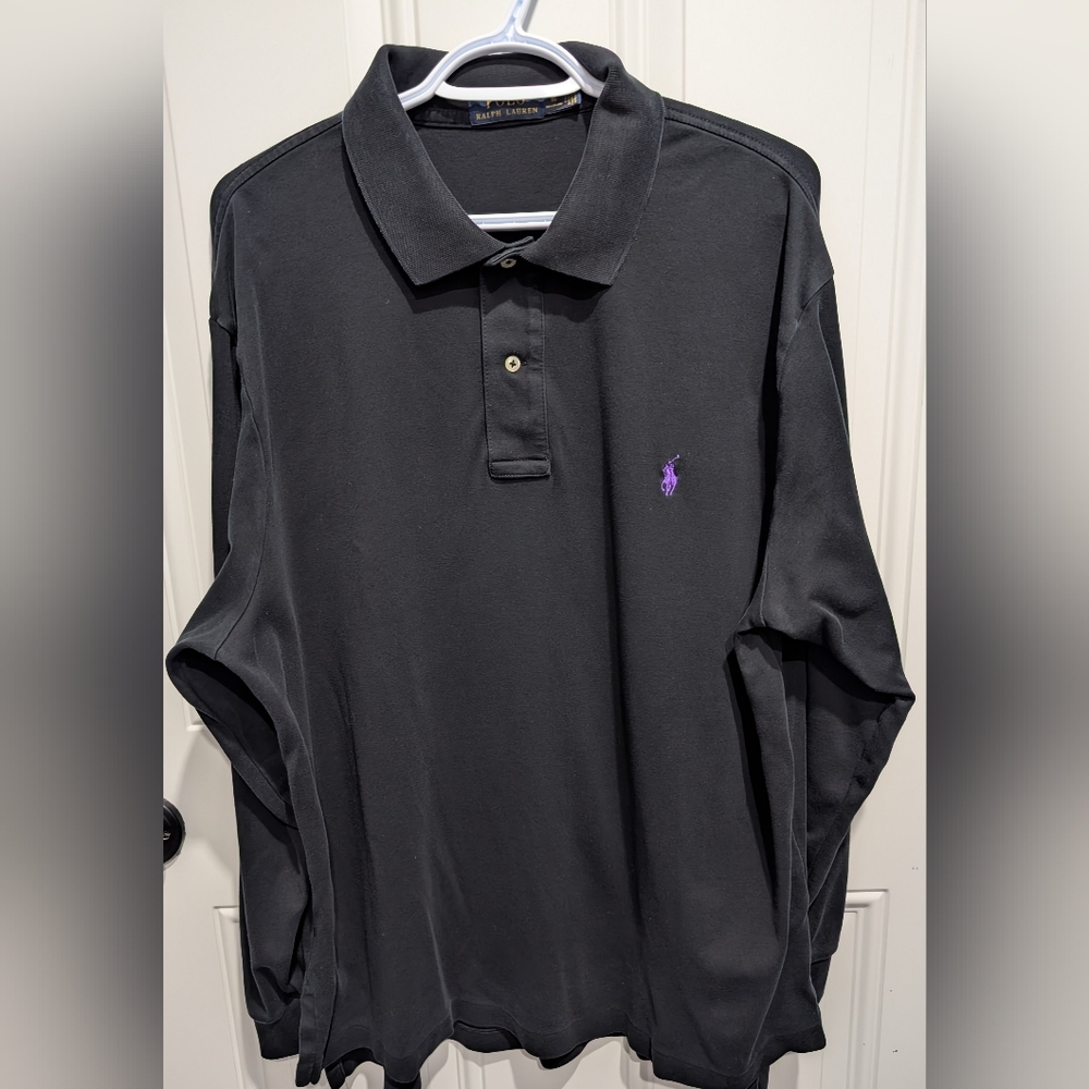 3/$50 Polo by Ralph Lauren Men's Black Polo with Purple Logo